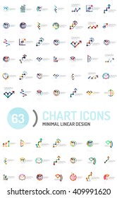 Mega collection of chart and graph business logos and icons
