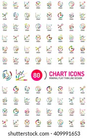 Mega collection of chart and graph business logos and icons
