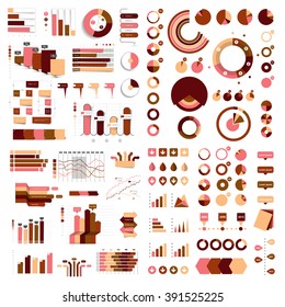Mega Collection of charts, graphs, flowcharts, diagrams and infographics elements. Infographics in blue color.