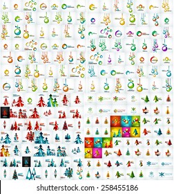 Mega-Kollektion abstrakter Weihnachtshintergründe - Bäume, Bausteine und Schneeflocken