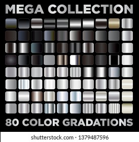 Mega collection chrome platinum color gradations palette