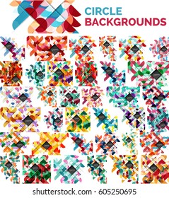 Mega collection of circle abstract backgrounds, geometrical templates for slogan, presentation or text