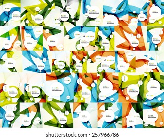 Mega collection of colorful wave abstract background templates