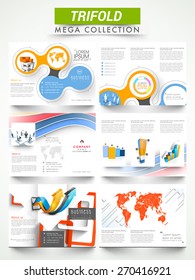 Mega collection of creative three fold flyers or brochures presentation for your business reports.