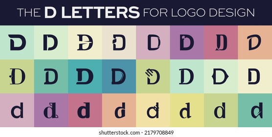 Mega collection D letter logo design vector