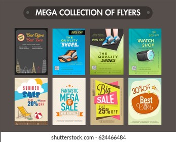 Mega collection of different flyers, templates or banners design.