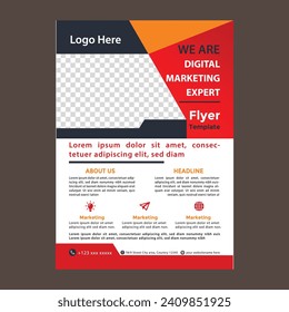 Mega Kollektion Digital Marketing Corporate Business Flyer Design Vorlage. digitales Marketingflyer-Paket. Business-Flyer-Paket. Digital Marketing Flyer mit einzigartigen Formen.