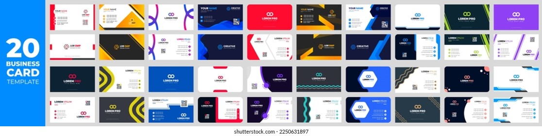 mega Collection of double side business card vector templates. mega business card design bundle. business card set. business card bundle.