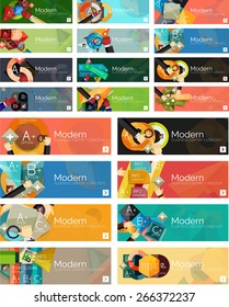 Mega collection of flat design infographic banners with stickers for sale and other