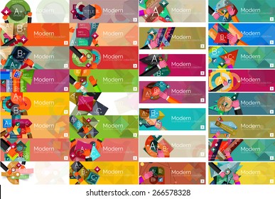 Mega collection of flat design infographic banners with stickers for sale and other