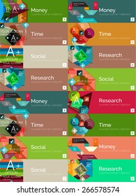 Mega collection of flat design infographic banners with stickers for sale and other