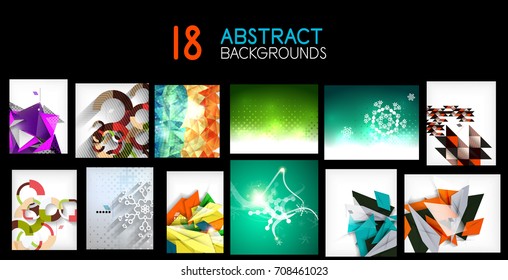 Mega colección de fondos abstractos geométricos. Plantillas de vectores