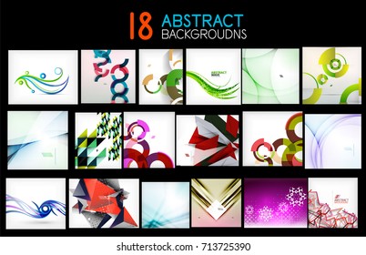 Mega coleção de fundos abstratos geométricos. Modelos de vetor