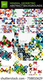 Mega collection of geometric abstract backgrounds. Modern vector minimal templates