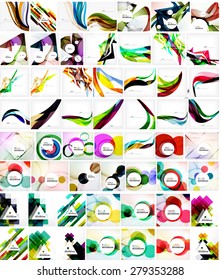 Mega collection of geometric abstract backgrounds.Modern futuristic designs. Universal for presentations, web or app covers, print templates