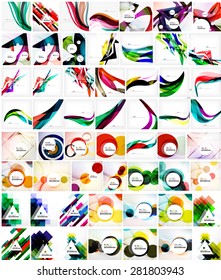 Mega collection of geometric abstract backgrounds.Modern futuristic designs. Universal for presentations, web or app covers, print templates