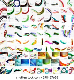 Mega collection of geometric abstract backgrounds.Modern futuristic designs. Universal for presentations, web or app covers, print templates