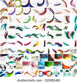 Mega collection of geometric abstract backgrounds.Modern futuristic designs. Universal for presentations, web or app covers, print templates