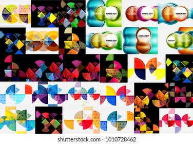 Mega collection of geometric abstract templates - backgrounds. Vector designs