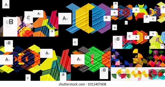 Mega coleção de modelos geométricos abstratos - fundos. Designs de vetor