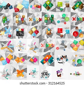 Mega-Kollektion geometrischer Papierbanner. Vektorgrafik