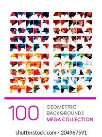 Mega collection of geometric shape abstract backgrounds - 100 layout templates