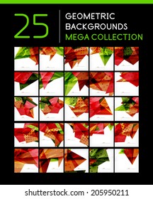 Mega collection of geometric shape abstract backgrounds - 25 layout templates
