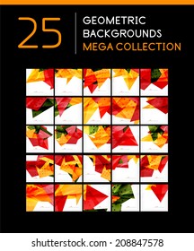 Mega collection of geometric shape abstract backgrounds - 25 layout templates