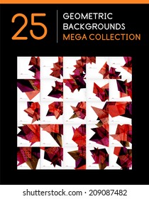 Mega collection of geometric shape abstract backgrounds - 25 layout templates