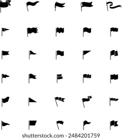 Mega collection icon black flag vector