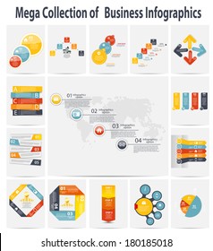 Mega collection infographic template business concept vector illustration