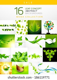 Mega colección de conceptos de hoja naturaleza de fondo abstracto