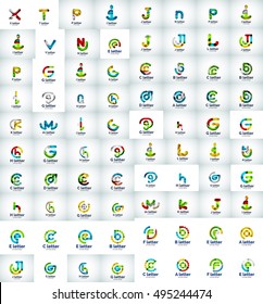 Mega collection of letter logo, business icon set