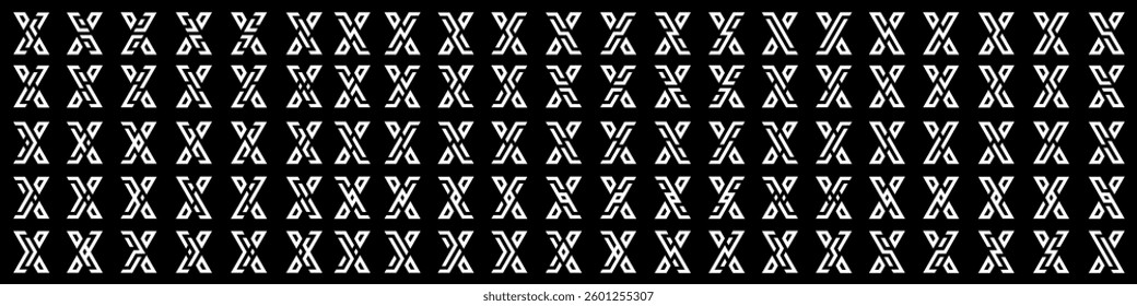 Mega collection letter x logo design. modern logotype x design with white color. vector illustration