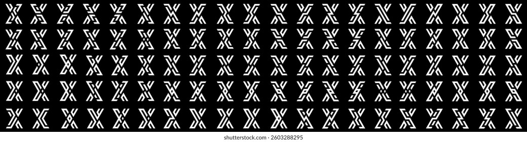 Mega collection letter x logo design. modern logotype x design with white color. vector illustration