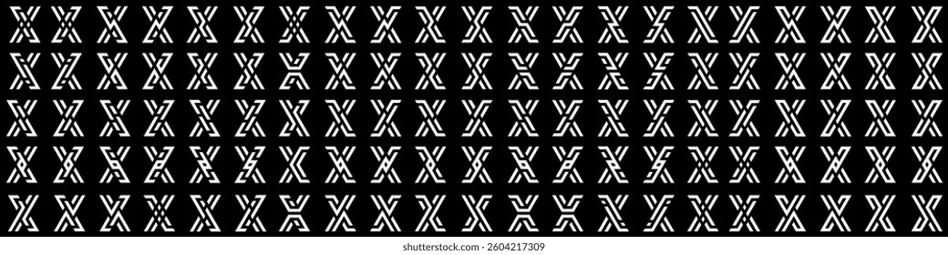 Mega collection letter x logo design. modern logotype x design with white color. vector illustration