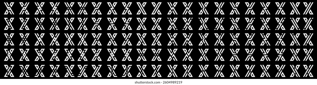 Mega collection letter x logo design. modern logotype x design with white color. vector illustration