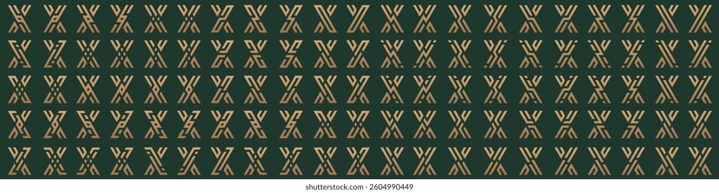 Mega collection letter x logo design. modern logotype x design with gold color. vector illustration