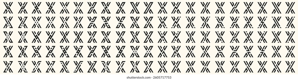 Mega collection letter x logo design. modern logotype x design with black color. vector illustration