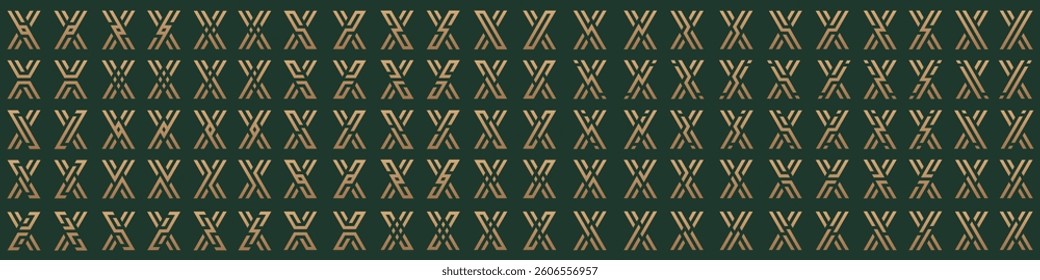 Mega collection letter x logo design. modern logotype x design with gold color. vector illustration