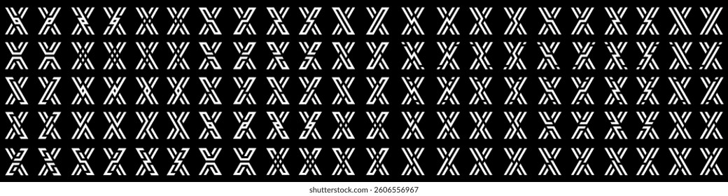 Mega collection letter x logo design. modern logotype x design with white color. vector illustration