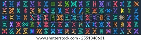 Mega collection letter x logo design. modern logotype x design with colorful. vector illustration