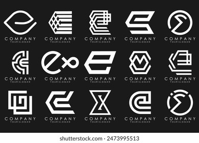 Mega Kollektion Letters E Logo Design Inspiration. Geometrische abstrakte Logos