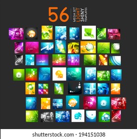 Mega collection of light shiny layout abstract templates. 56 vector illustrations