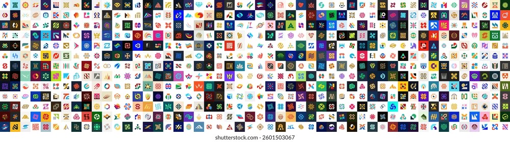 Mega collection Logos Abstract. Geometrical abstract logos. Icon design	