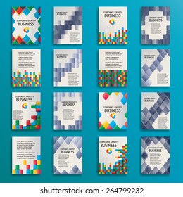 Mega Collection of Modern Flyers, Covers or Business Presentation. Vector Illustration. 