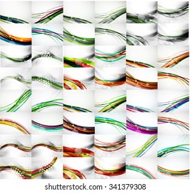Mega colección de modelos de diseño de folletos, folletos y de fondo empresarial multicolor. Ilustración del vector