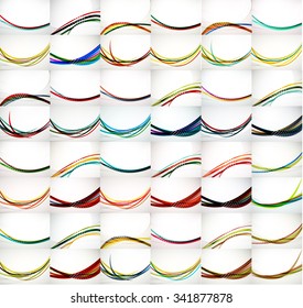 Mega colección de modelos de diseño de folletos, folletos y de fondo empresarial multicolor. Ilustración del vector