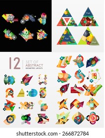 Mega collection of paper graphic banners, labels, infographic layouts, sale badges,