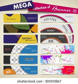 Mega Collection of Professional business corporate banner design with Beautiful greeting card design and background vector illustration... EPS 10.